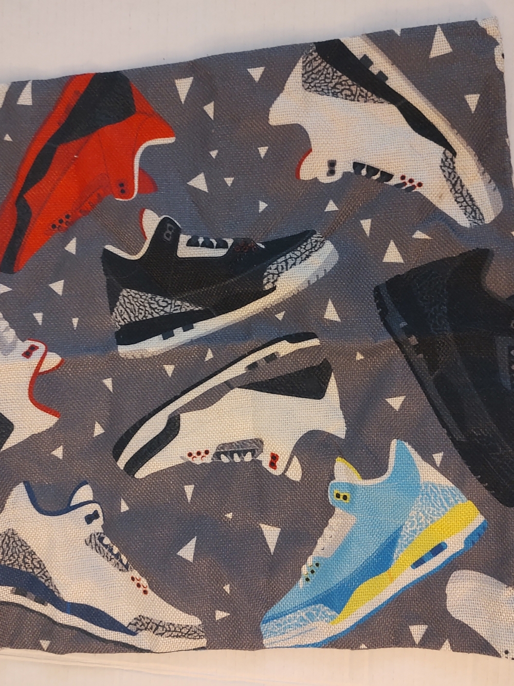 Sneakerhead Air Jordan 3 Graphic Pillow Cover Red, Blue, Yellow